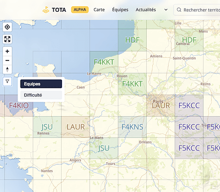 Activer le filtre par difficulté