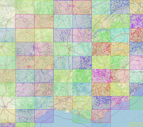 Division avec locators de 4 caracteres + quandrants